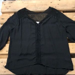 Black Blouse With Lace Accents From Target (LBB129)